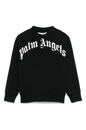 Curved,Logo Crew,Neck Sweatshirt PALM ANGELS KIDS | PBBA012C99FLE0031003